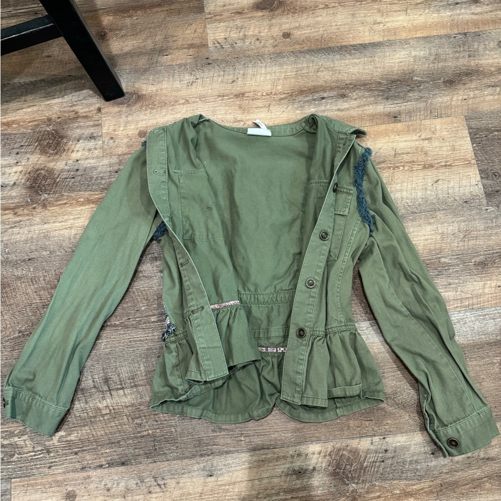 Green Jacket with Colorful Patchwork - Picture 2 of 2